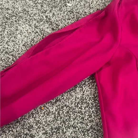 Gianni Bini Pink White Navy Colorblock V-Neck Long Sleeve Dress Size 9 - Picture 2 of 8